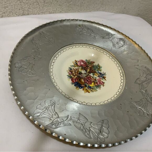 Triumph Limoges Dish Imperial Victorian White Gold 22k Wrought Farberware - Picture 4 of 5